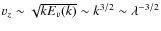 $v_z\sim\sqrt{kE_v(k)}\sim
k^{3/2}\sim\lambda^{-3/2}$