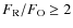 $F_{\rm R}/F_{\rm O} \geq 2$