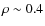 $\rho\sim0.4$