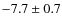 $-7.7 \pm 0.7$