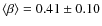 $\langle \beta \rangle = 0.41\pm0.10$