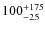 $\rm 100^{+175}_{-25}$