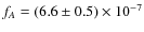 $f_A = (6.6 \pm 0.5) \times 10^{-7}$