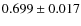 $0.699\pm0.017$