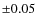 $\pm0.05$