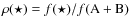 $\rho(\star) = f(\star) / f({\rm A}+{\rm B})$