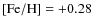 ${\rm [Fe/H]} = +0.28$