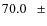 $ 70.0~~~\pm $