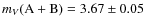$m_V({\rm A}+{\rm B}) = 3.67\pm0.05$