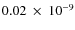 $0.02~\times~10^{-9}$