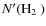 $N'(\mbox{H$_2$ })$