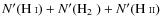 $N'(\mbox{H~{\scriptsize I}})+N'(\mbox{H$_2$ })+N'(\mbox{H~{\scriptsize II}})$