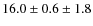 $16.0\pm0.6\pm1.8$