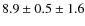 $8.9\pm0.5\pm1.6$