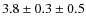 $3.8\pm0.3\pm0.5$