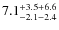 $\rm 7.1^{+3.5+6.6}_{-2.1-2.4}$
