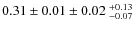 $ 0.31 \pm 0.01 \pm 0.02~^{+0.13}_{-0.07}$