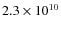 $2.3 \times 10^{10}$