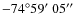 $-74\ensuremath{^\circ} 59\hbox{$^\prime$ }05\hbox{$^{\prime\prime}$ }$