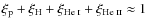 $\xi_{\rm p} + \xi_{\rm H} + \xi_{\mbox{\scriptsize He {\sc i}}} + \xi_{\mbox{\scriptsize He {\sc ii}}} \approx 1$