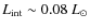 $L_{\rm int} \sim 0.08~ L_\odot $