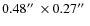 $0.48\hbox{$^{\prime\prime}$ }\times 0.27\hbox{$^{\prime\prime}$ }$