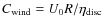 $C_{\rm wind}=U_0R/\eta_{\rm disc}$