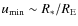 $u_{\rm min} \sim R_\ast/R_{\rm E}$