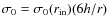 $\sigma_0 = \sigma_0 (r_{\rm in} )(6 h/r)$
