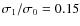 $\sigma_1/\sigma_0 = 0.15$