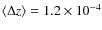 $\langle \Delta z\rangle= 1.2\times10^{-4}$