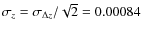 $\sigma _z=\sigma _{\Delta z}/\sqrt {2}=0.00084$