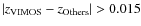 $\vert z_{\rm VIMOS}-z_{\rm Others}\vert > 0.015$