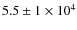 $5.5\pm 1\times 10^4$