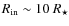 $R_{\rm in}\sim 10~R_\star$