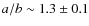 $a/b\sim 1.3\pm 0.1$