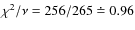 $\chi^2/\nu = 256/265 \doteq 0.96$