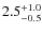 $2.5^{\rm +1.0}_{-0.5}$