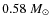 $0.58~ M_{\odot}$