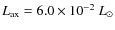 $L_{\rm
ax} = 6.0 \times 10^{-2}~ L_{\odot}$