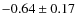 $-0.64\pm0.17$