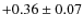 $+0.36\pm0.07$