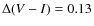 $\Delta
(V-I) = 0.13$
