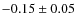 $ -0.15\pm0.05 $