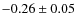 $ -0.26\pm0.05 $