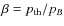$\beta = p_{\rm th}/p_{B}$