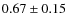 $0.67\pm0.15$