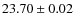 $23.70\pm0.02$