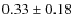 $0.33\pm0.18$