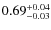 $\rm0.69^{+0.04}_{-0.03}$